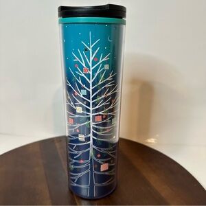 Starbucks Coffee 2018 Christmas Tree Travel Tumbler – 16oz Holiday Mug – EUC